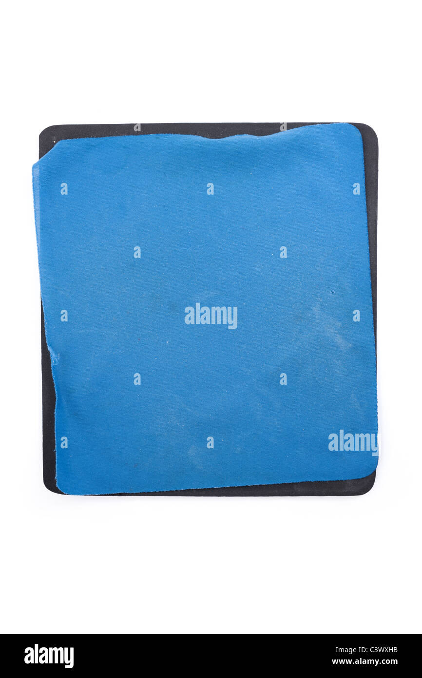 Leere Old Blue Mauspad hautnah Stockfoto