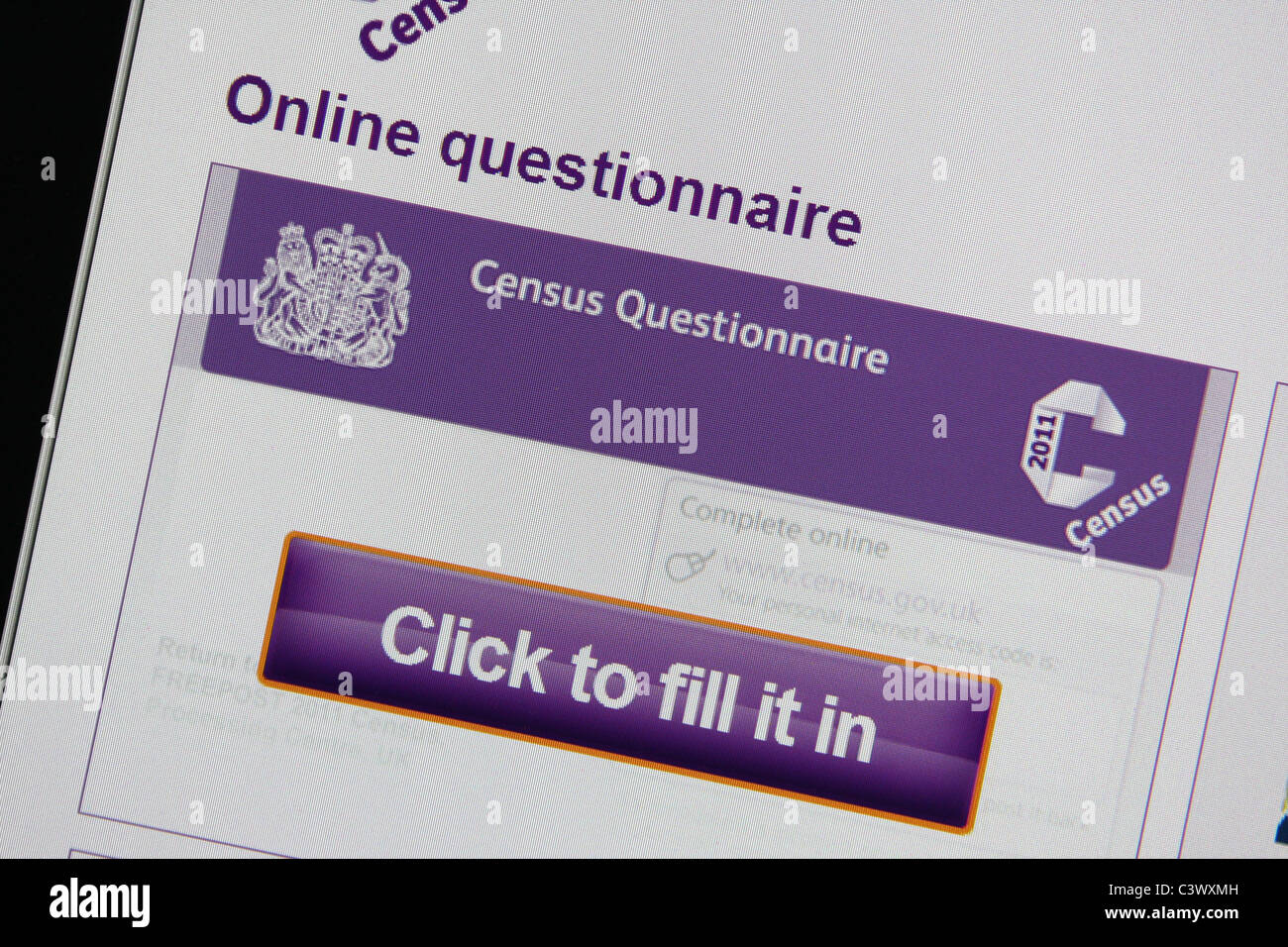 Zensus-Formular-Wales walisische Sprache Großbritannien 2011 Stockfoto