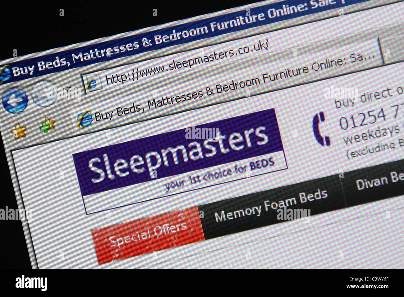 Sleepmaster Online-Bett Matratze Schlafzimmer einkaufen Stockfoto