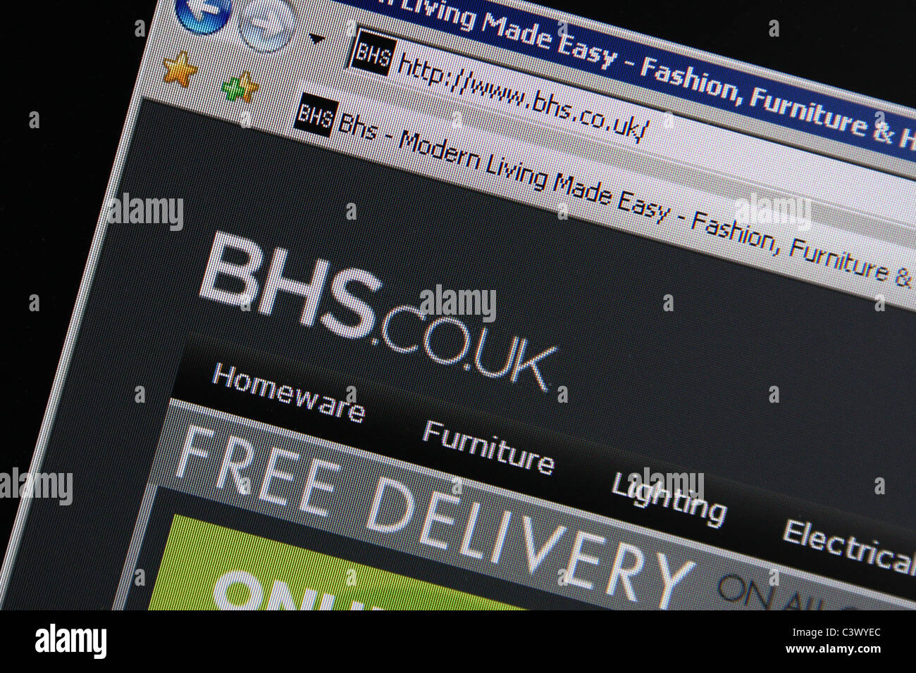 BHS-Webseite Stockfoto