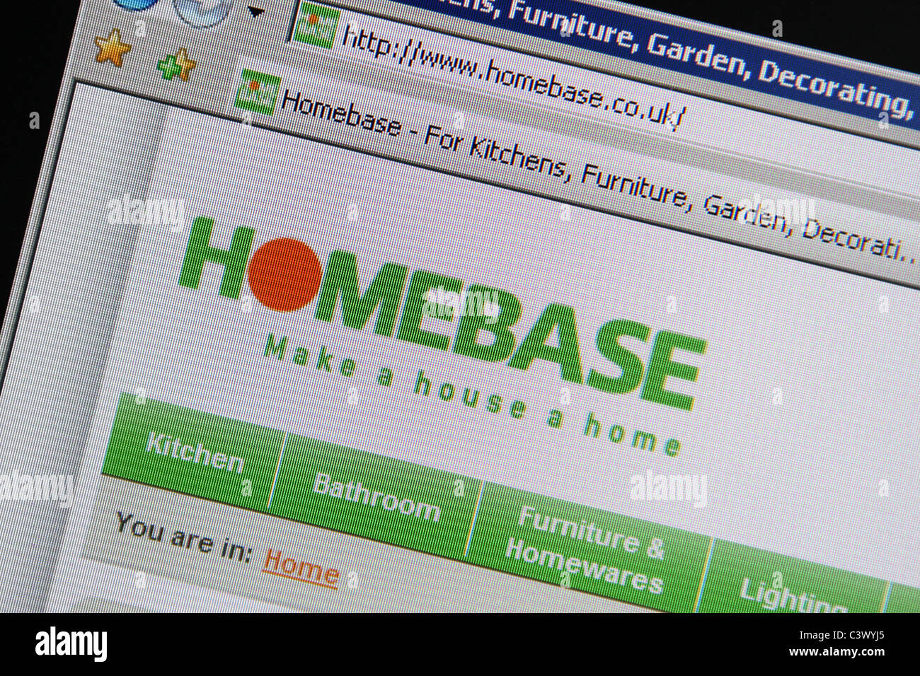 HomeBase website Stockfoto