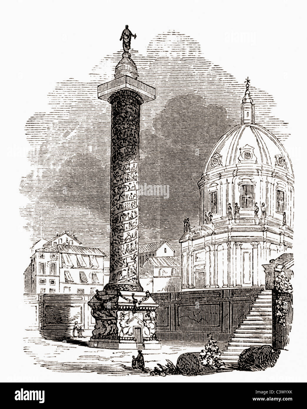 Trajanssäule, Trajan Forum, Rom, Italien, Ende des 19. Jahrhunderts. Stockfoto
