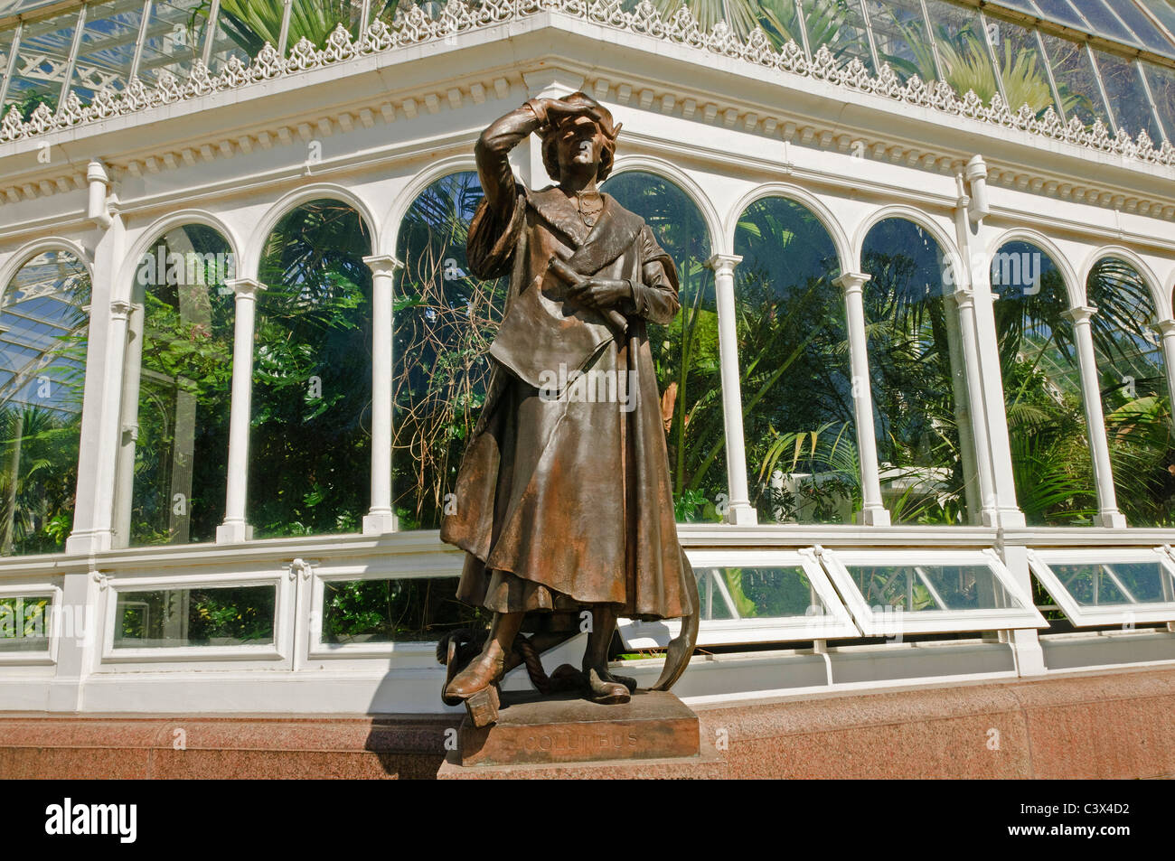 Statue in Sefton Park Liverpool. Christopher Columbus. Stockfoto
