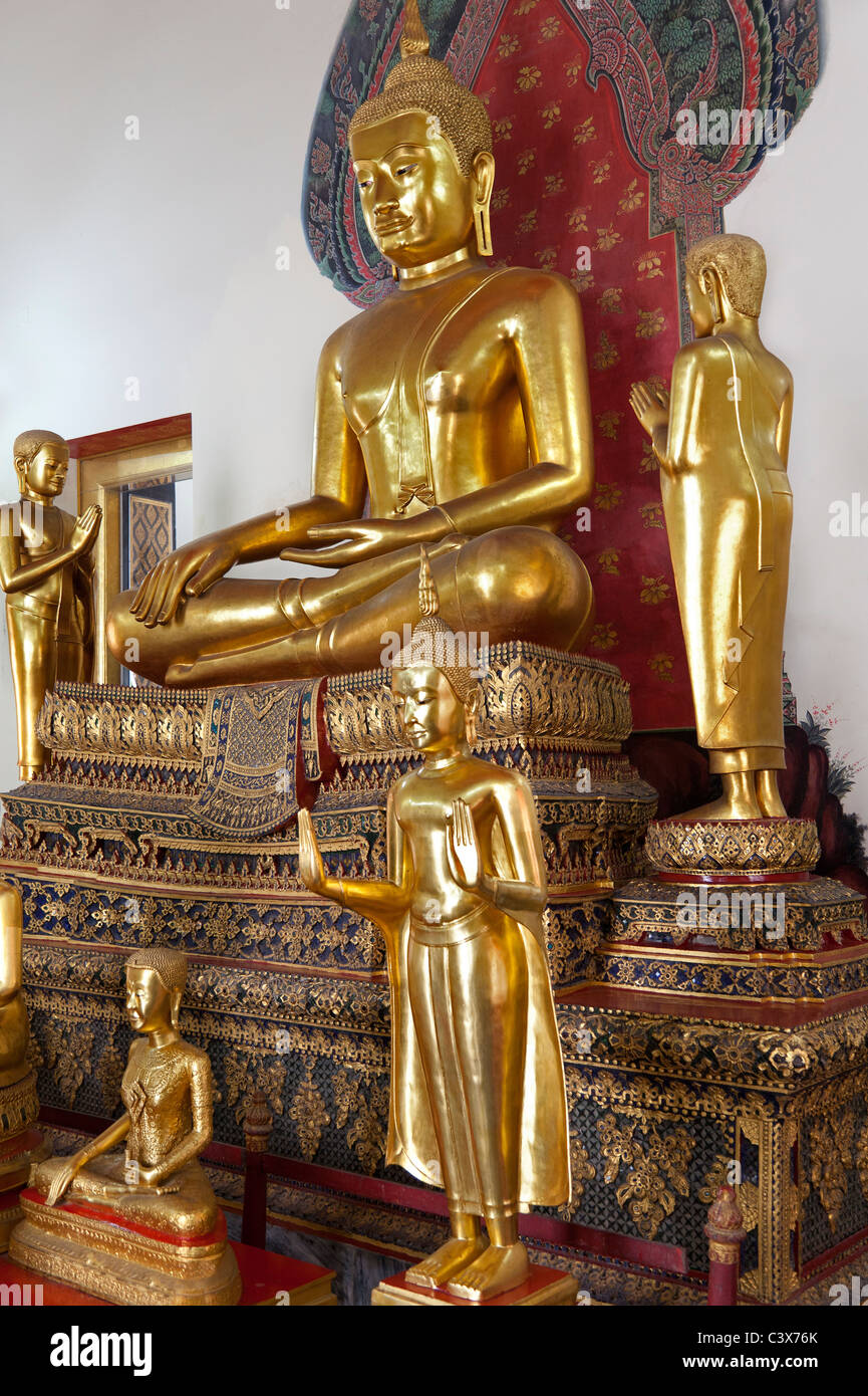 Wat Pho Tempel in Bangkok - sitzen Buddha 2 Stockfoto