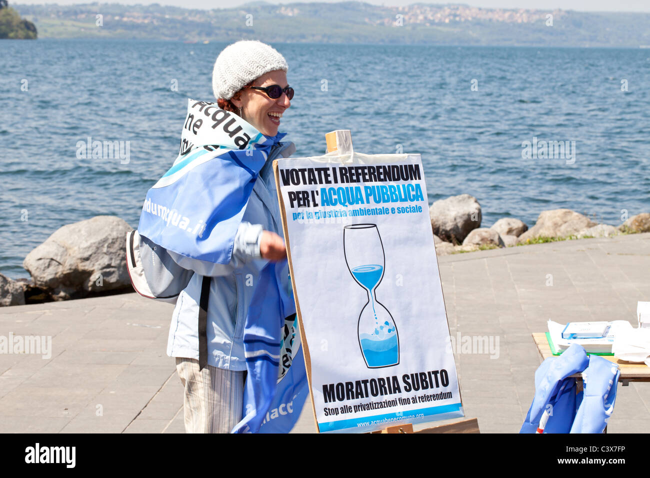 Wasser Referendum Anguillara Sabazia Italien Stockfoto