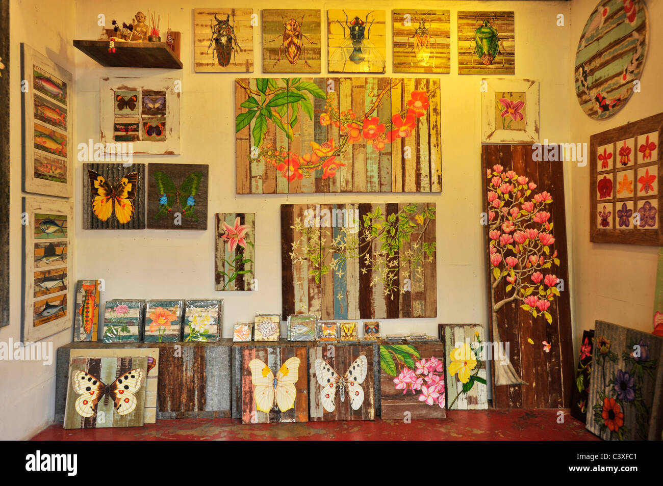Kunst-Raum im Künstlerviertel der Wochenendmarkt Chatuchak, Bangkok, Thailand Stockfoto