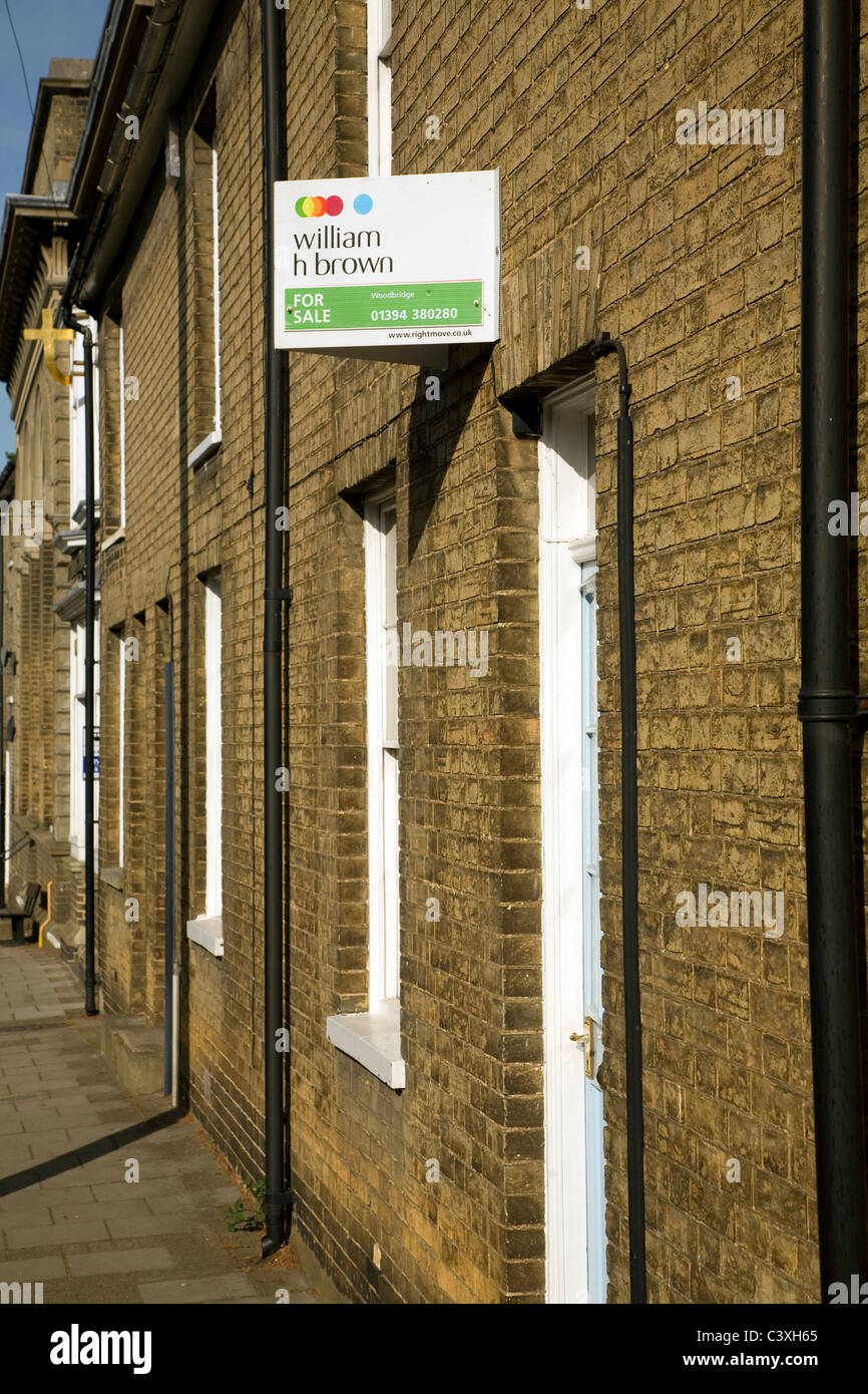 William h Brown Immobilienmakler für Verkauf anmelden Reihenhaus Stockfoto