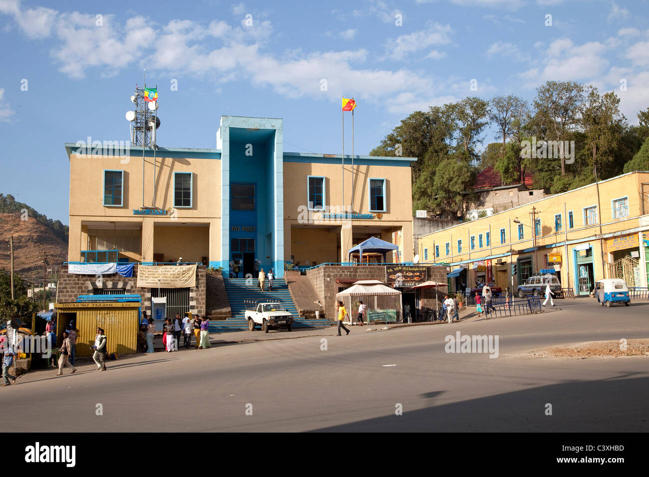 Postamt, Gondar, Äthiopien, Afrika Stockfoto