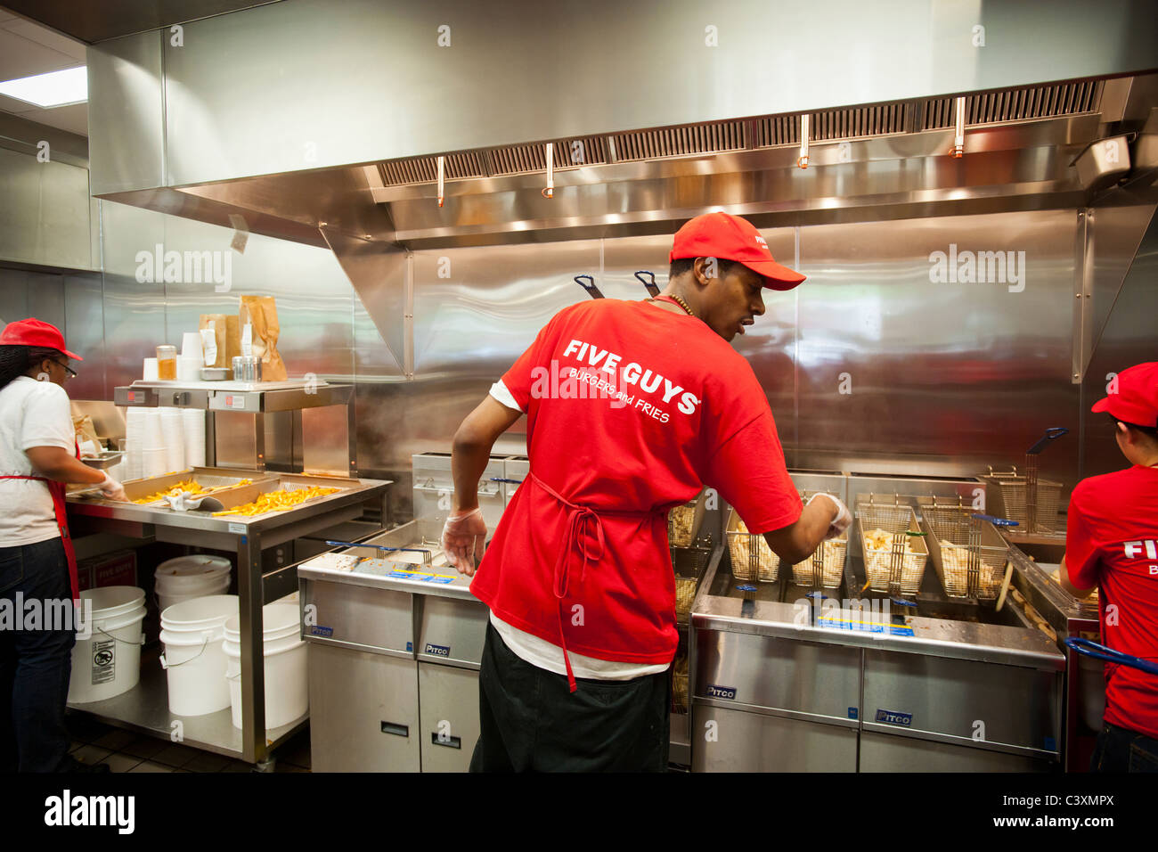 Die fünf Jungs Burger und Pommes Lage im Metrotech Center im New Yorker Stadtteil Brooklyn Stockfoto