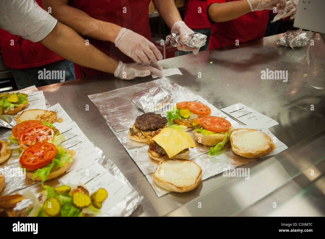 Die fünf Jungs Burger und Pommes Lage im Metrotech Center im New Yorker Stadtteil Brooklyn Stockfoto