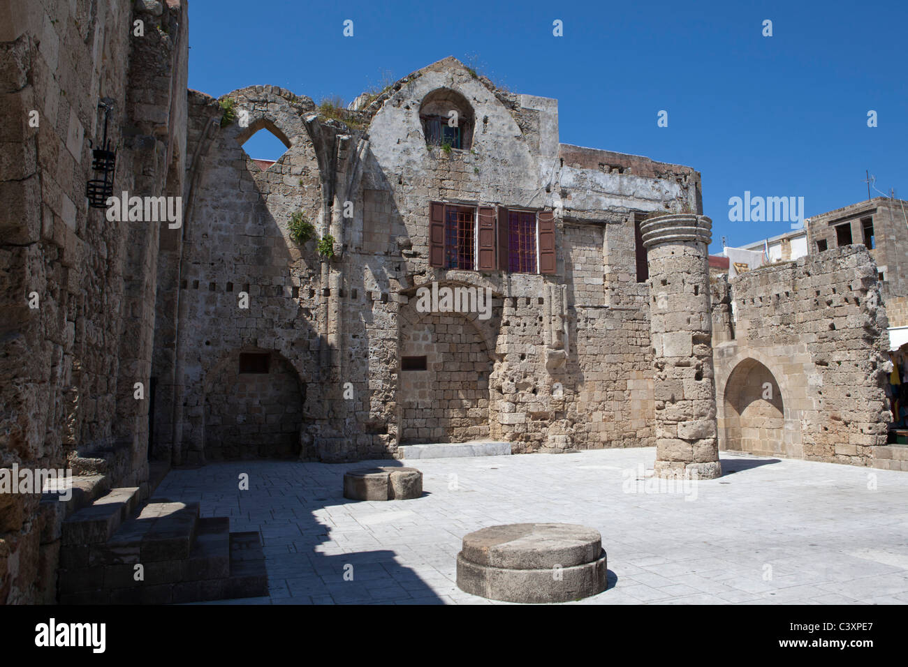 Kirche der Jungfrau von der Burgh Rhodos-Stadt Stockfoto