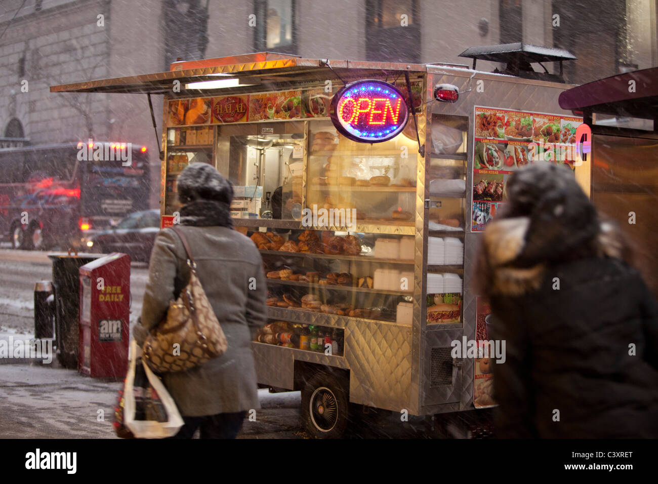 Schneesturm, Blizzard, New York City, Wetter, Winterwetter, Wintersturm Stockfoto