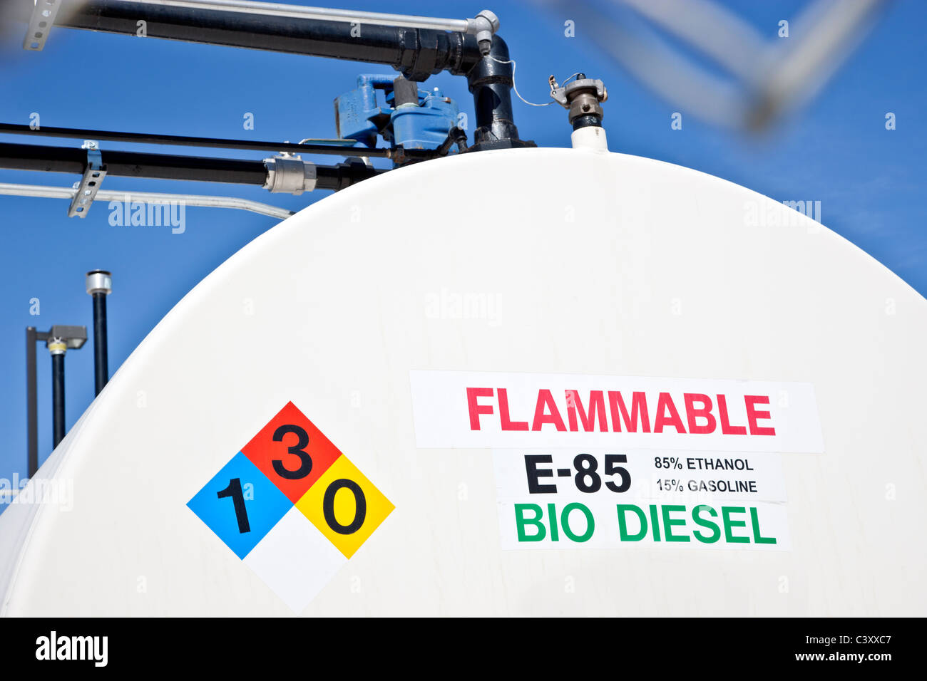 Storage Tank, Bio Diesel E-85. Stockfoto
