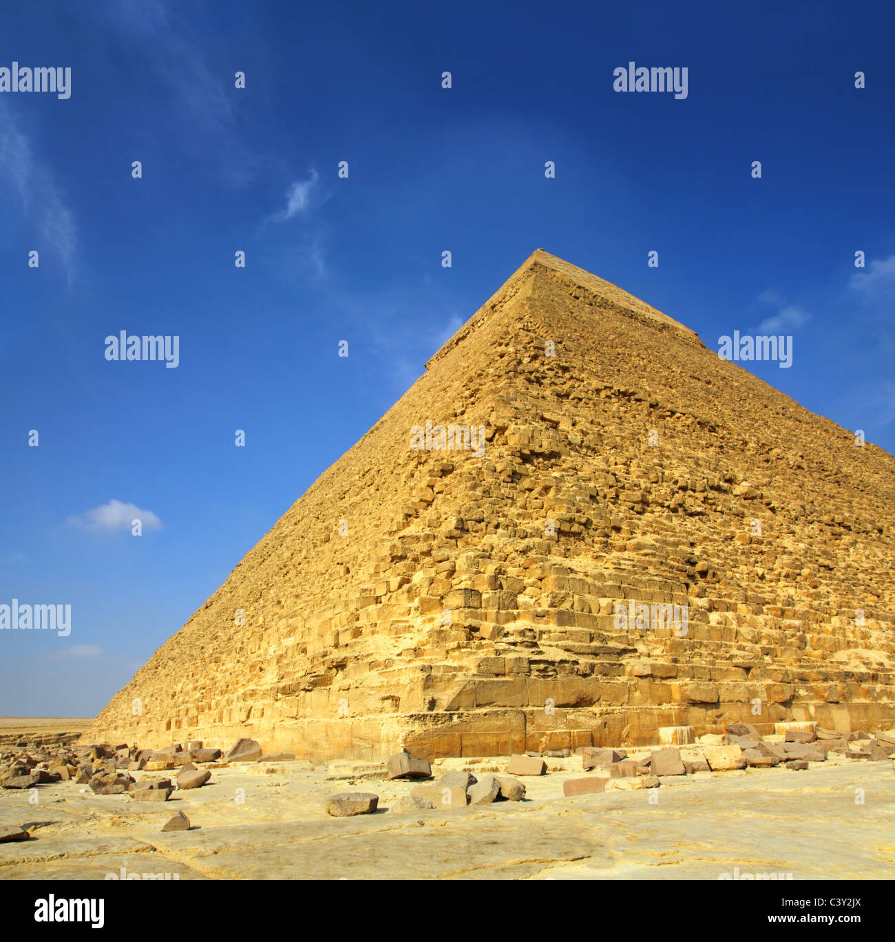 berühmte altägyptische Cheops-Pyramide in Gizeh-Kairo Stockfoto