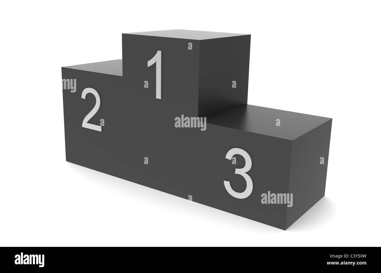 Podium. Schwarz-Podium isoliert auf weiss. Stockfoto