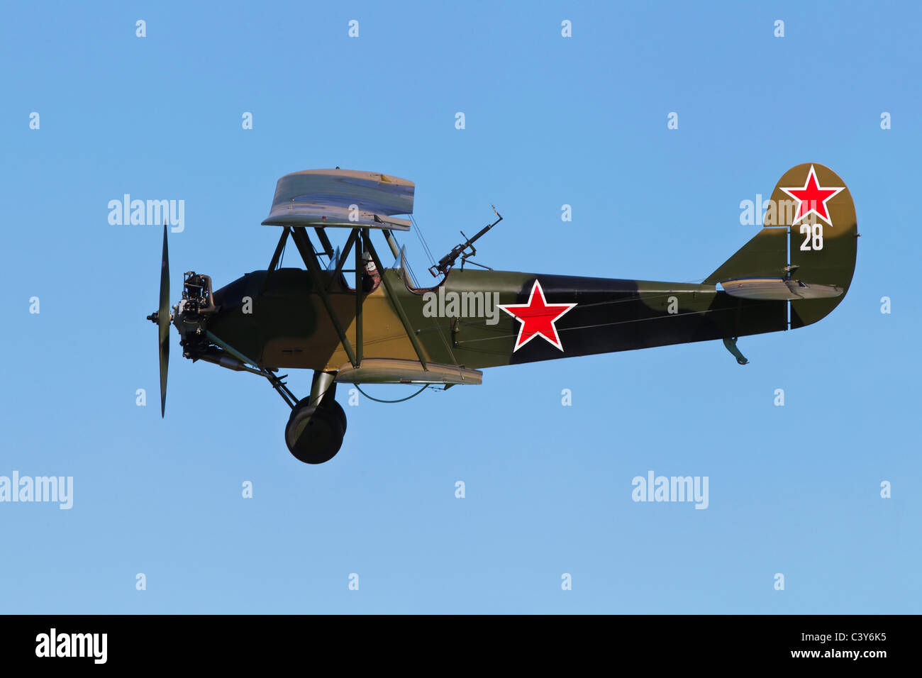 Eine klassische Polikarpov PO2 ww2 Jagdbomber der russischen Luftwaffe Stockfoto