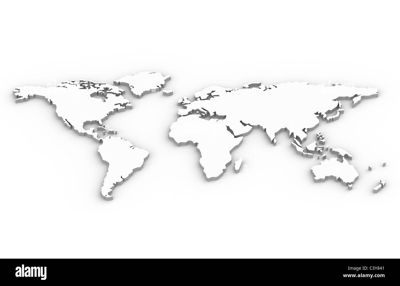Weltkarte. Eine Weltkarte in 3D Stockfoto