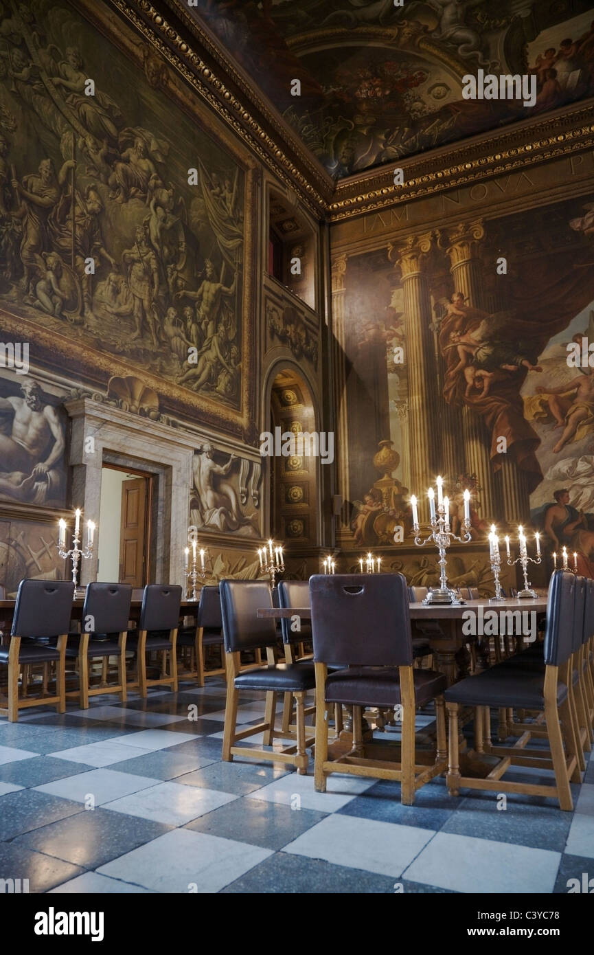 Eine Innenansicht von The gemalt Hall, Universität von Greenwich, London. Stockfoto