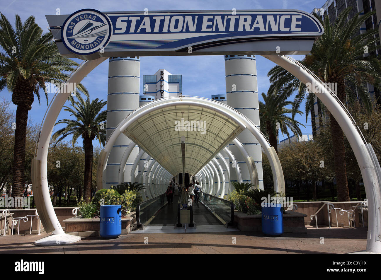 Eingang an der Las Vegas Monorail-Station am Las Vegas Strip Stockfoto