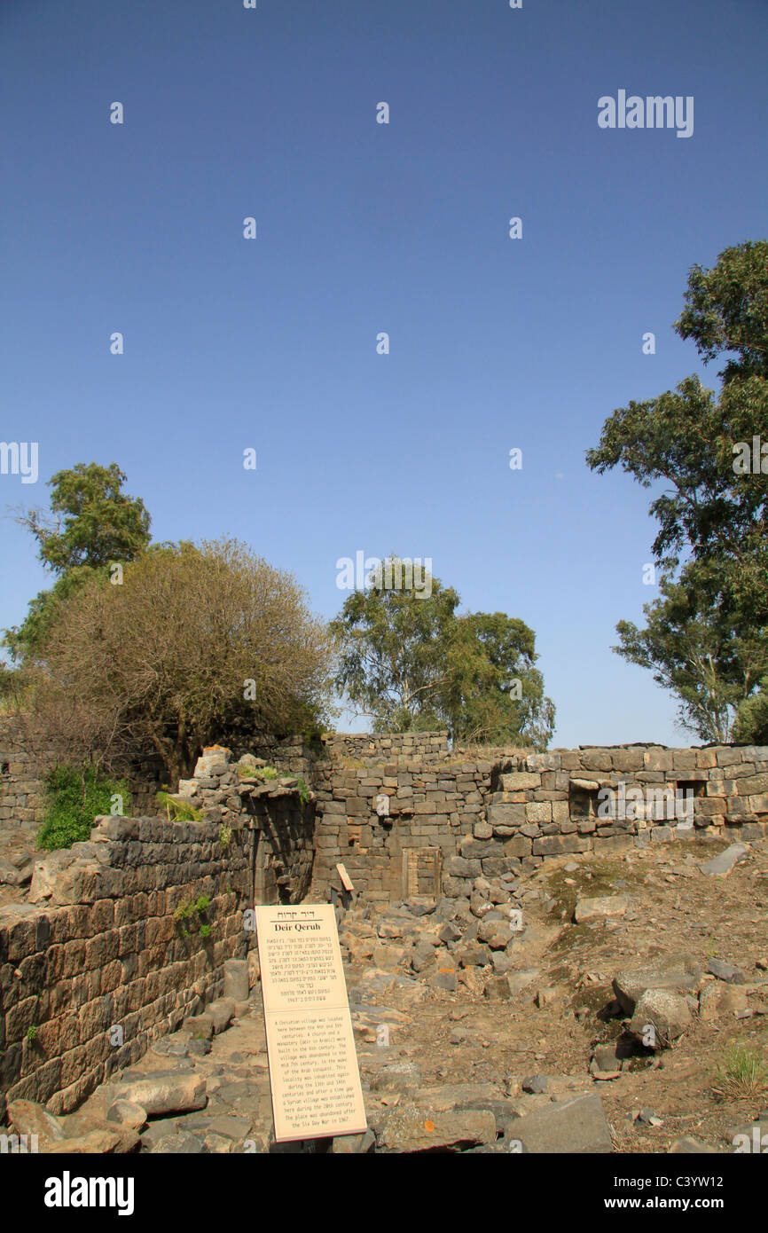 Golan-Höhen, Ruinen des christlichen Dorfes Deir Qeruh in Gamla Stockfoto