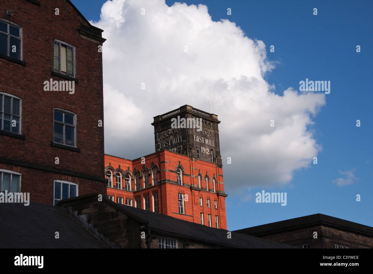 Strutt East Mill, Belper, Derbyshire, Teil des Derwent Valley Mills World Heritage Site Stockfoto