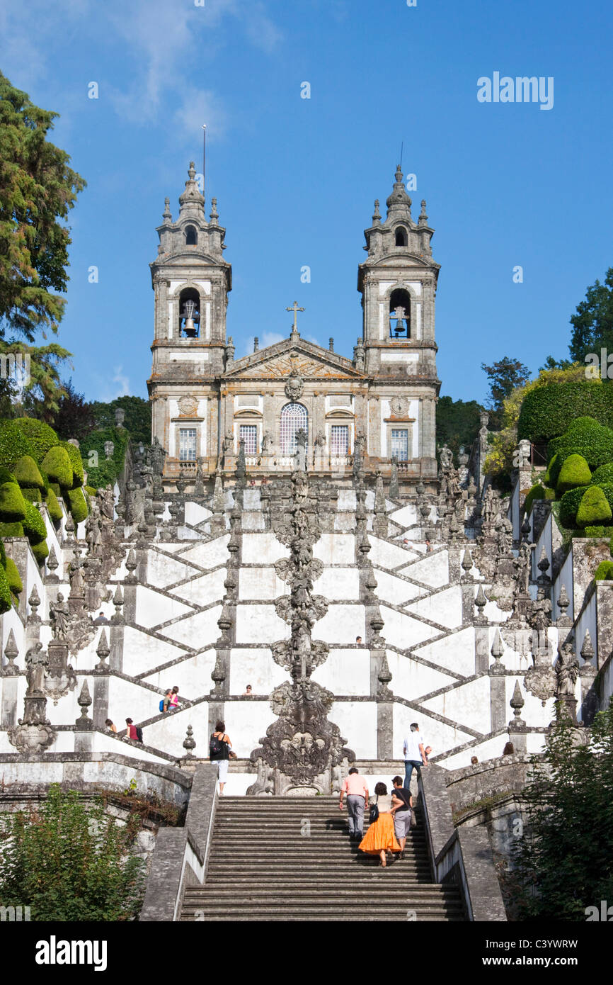 Portugal, Europa, Braga, Bom Jesus do Monte, Kirche, Treppe, Tourismus, Kunststoffe Stockfoto