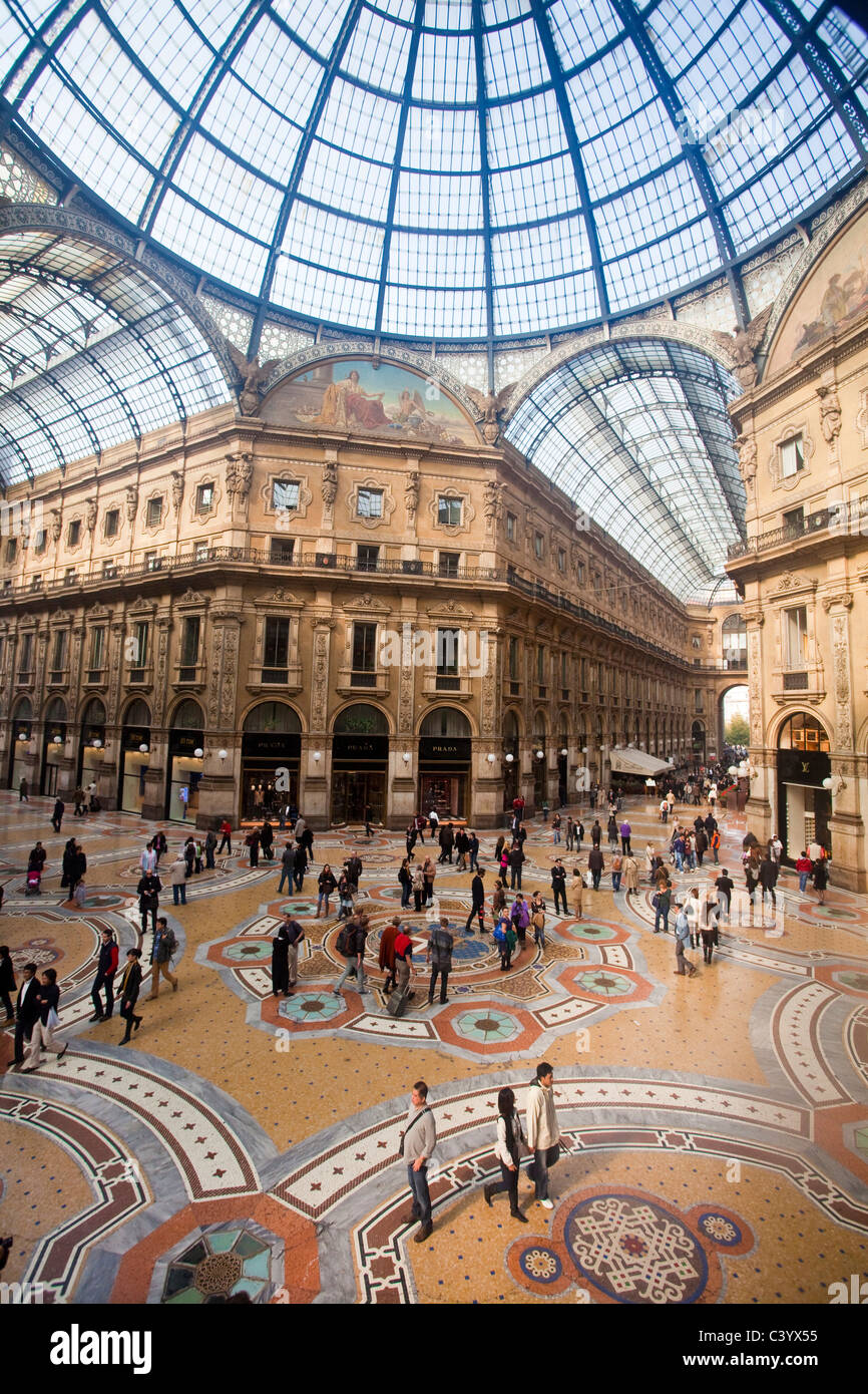 Italien, Europa, Milano, Milan, Vittorio Emanuele Galleria, Mosaik, Kuppel, Einkaufen Stockfoto