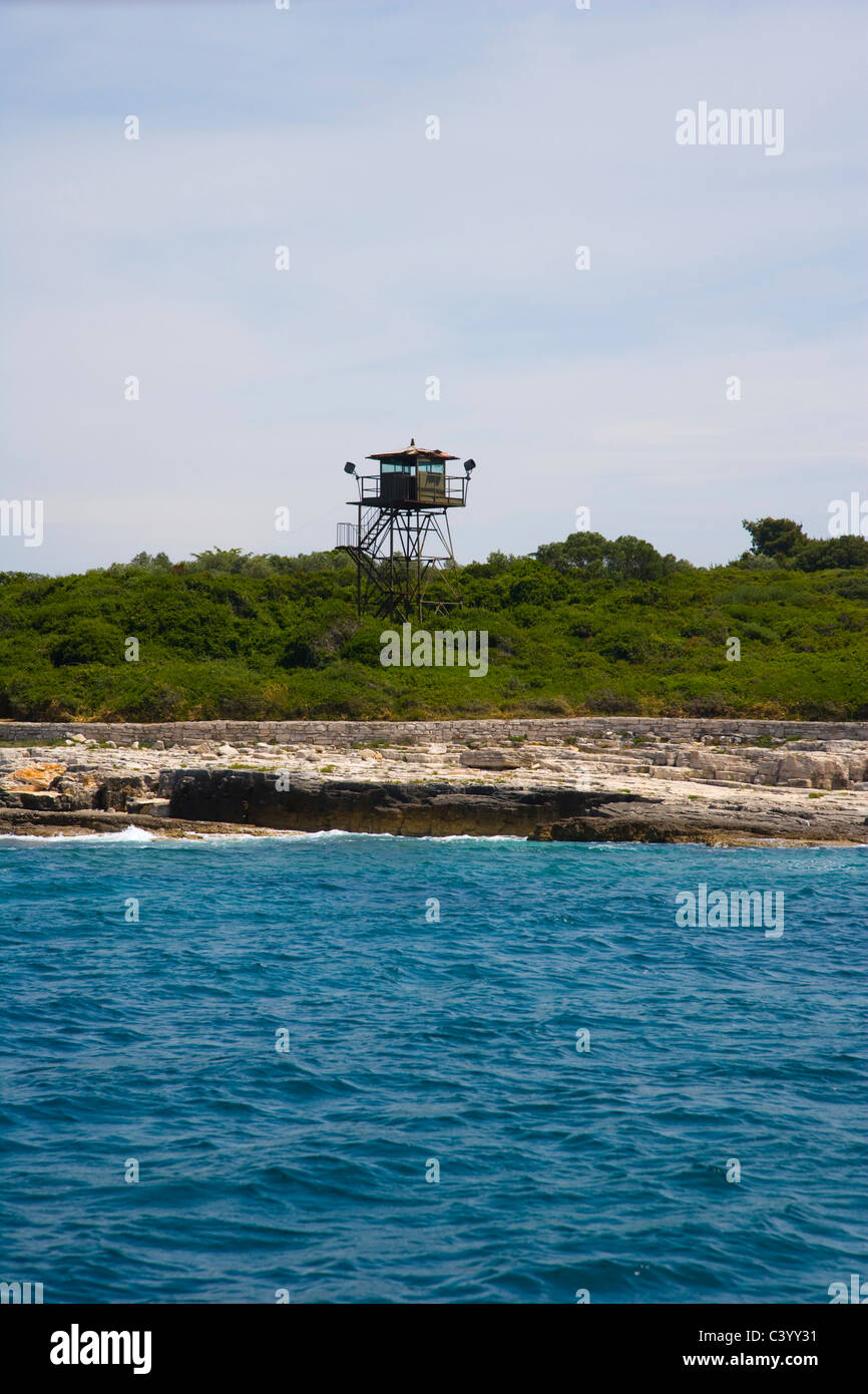 Wachturm, Brijuni-Inseln, Istrien, Kroatien Stockfoto