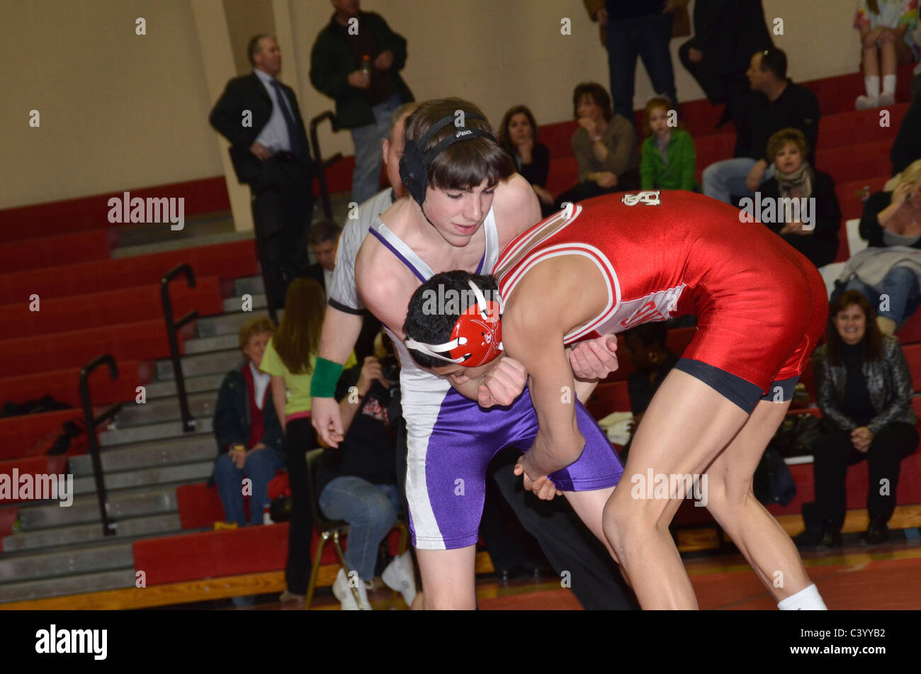 High School wrestling, Stockfoto