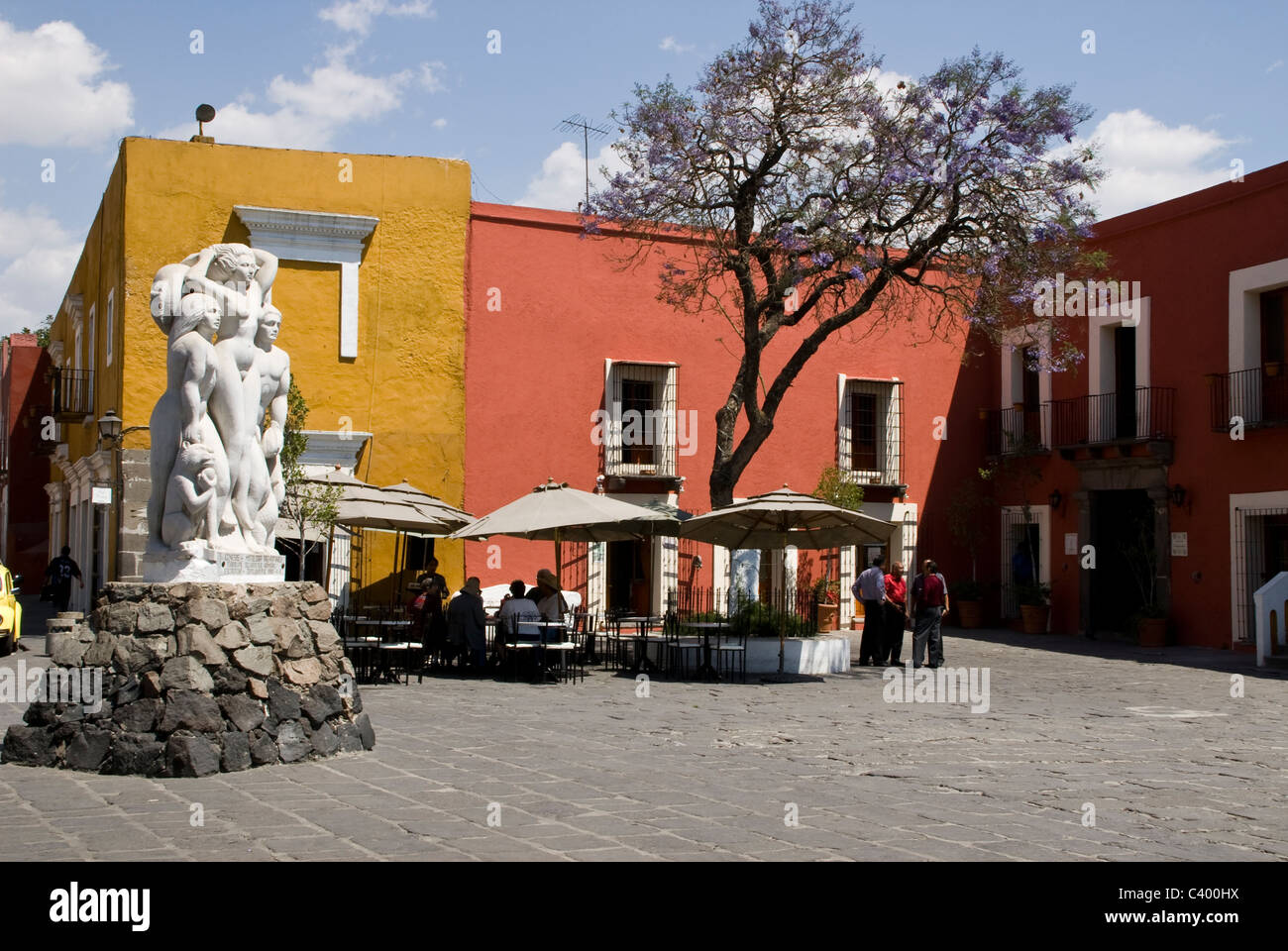 Traditionelle Architektur in der Stadt Puebla. Mexiko. Stockfoto