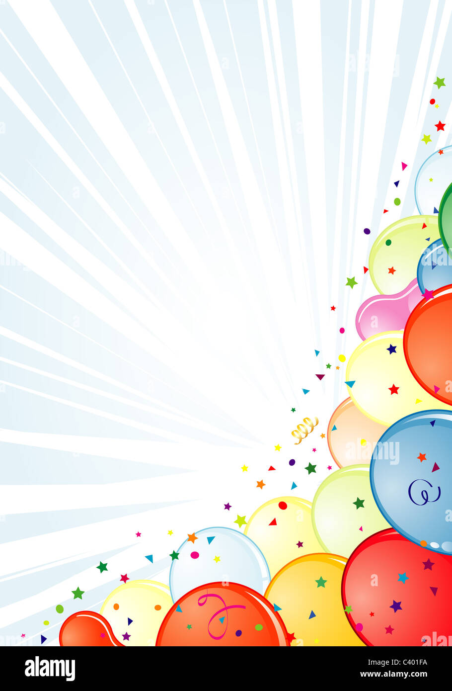 Geburtstag-Rahmen mit Ballon, Streamer und Konfetti, Element für Design,  Vektor-illustration Stockfotografie - Alamy