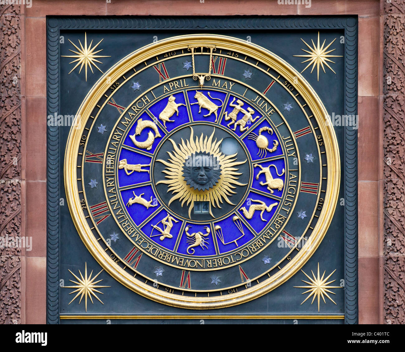 Zodiac Clock Stockfoto