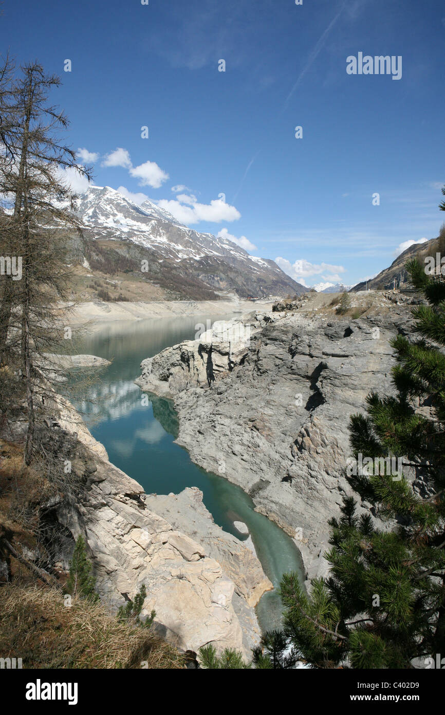 Lac du Chevril in der Nähe von Tignes Savoie Frankreich Stockfoto