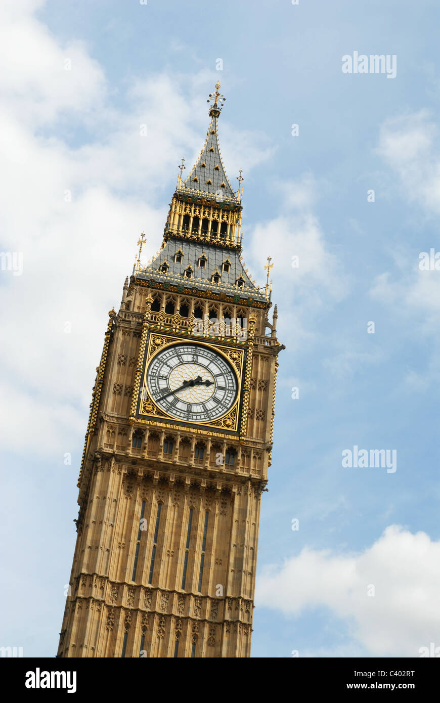 Dies ist ein Bild der Uhr von Big Ben in den Houses of Parliament, UK Stockfoto