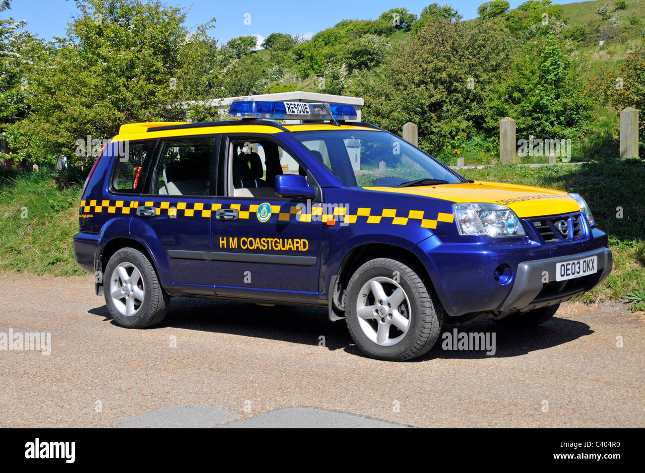 H M Küstenwache 4 x 4 Nissan Rettungsfahrzeug Stockfoto