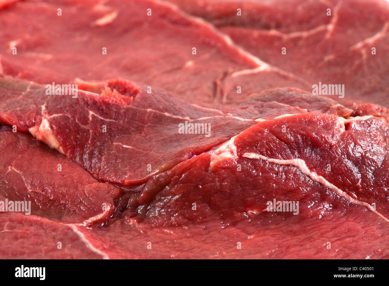 Detail, Textur der Rohes Rindfleisch Stockfoto