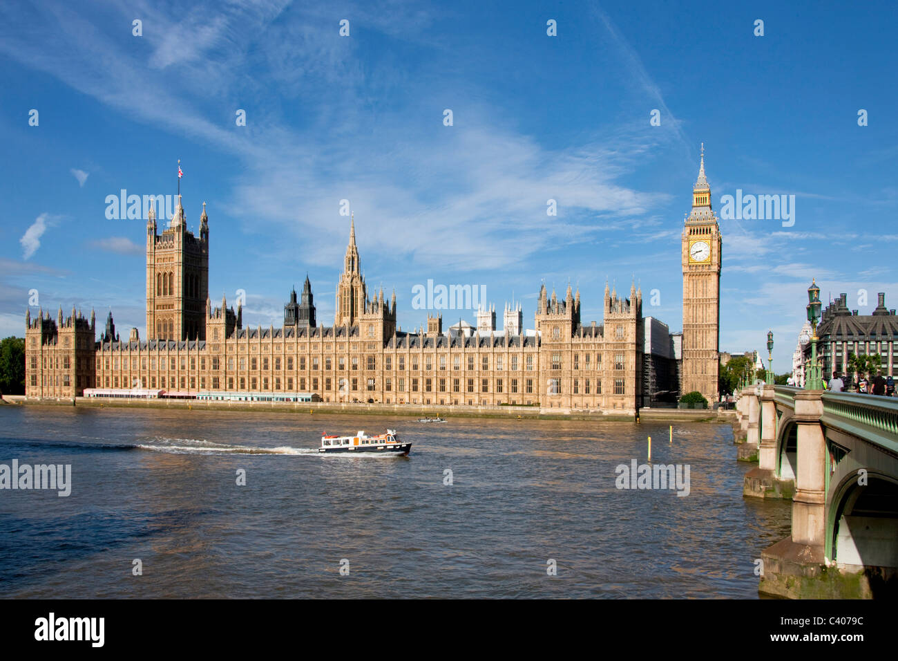 Großbritannien, Europa, England, London, Houses of Parliament, Big Ben, Westminster, Parlament, am Abend, Themse, River, Fluss Stockfoto