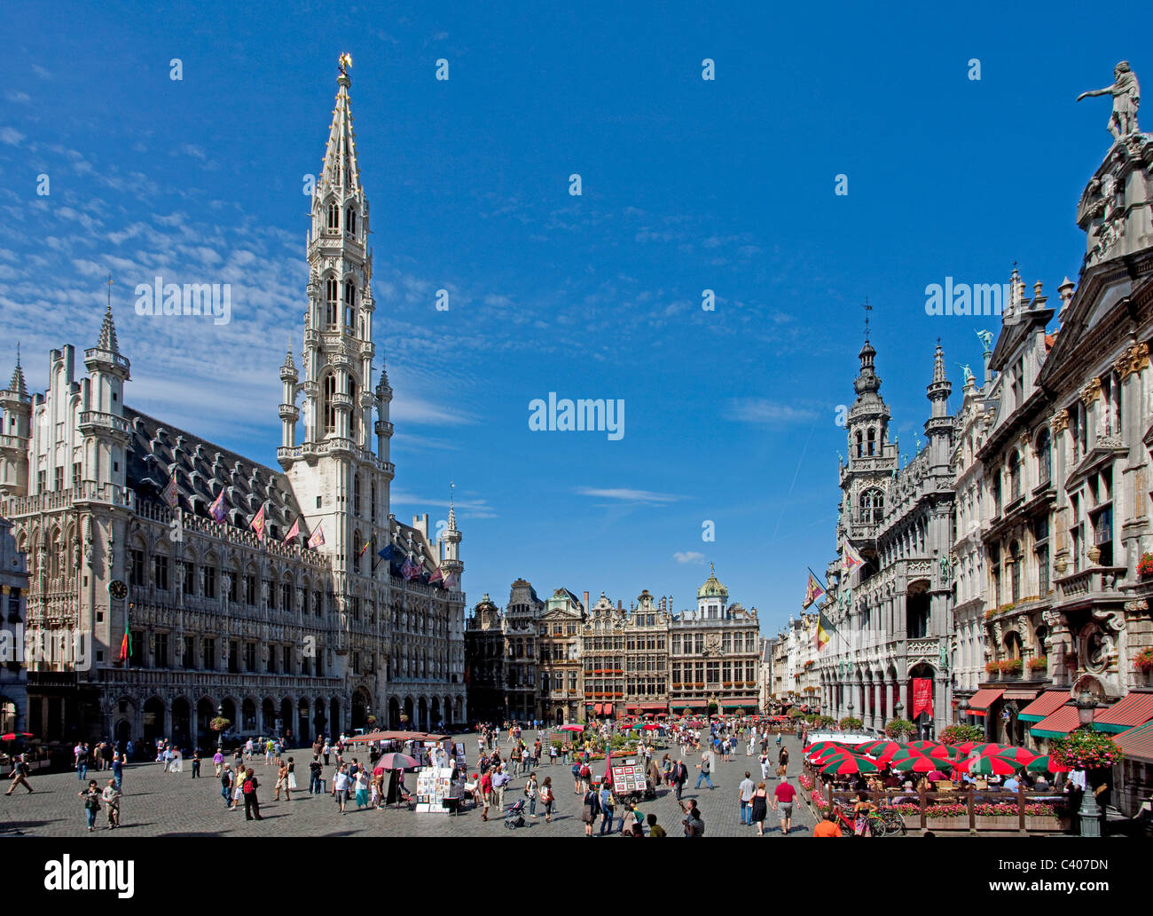 Belgien, Europa, Bruxelles, Brüssel, La Grand Place, Grote Markt, UNESCO, Weltkulturerbe, Rathaus, Ort, tourist Stockfoto