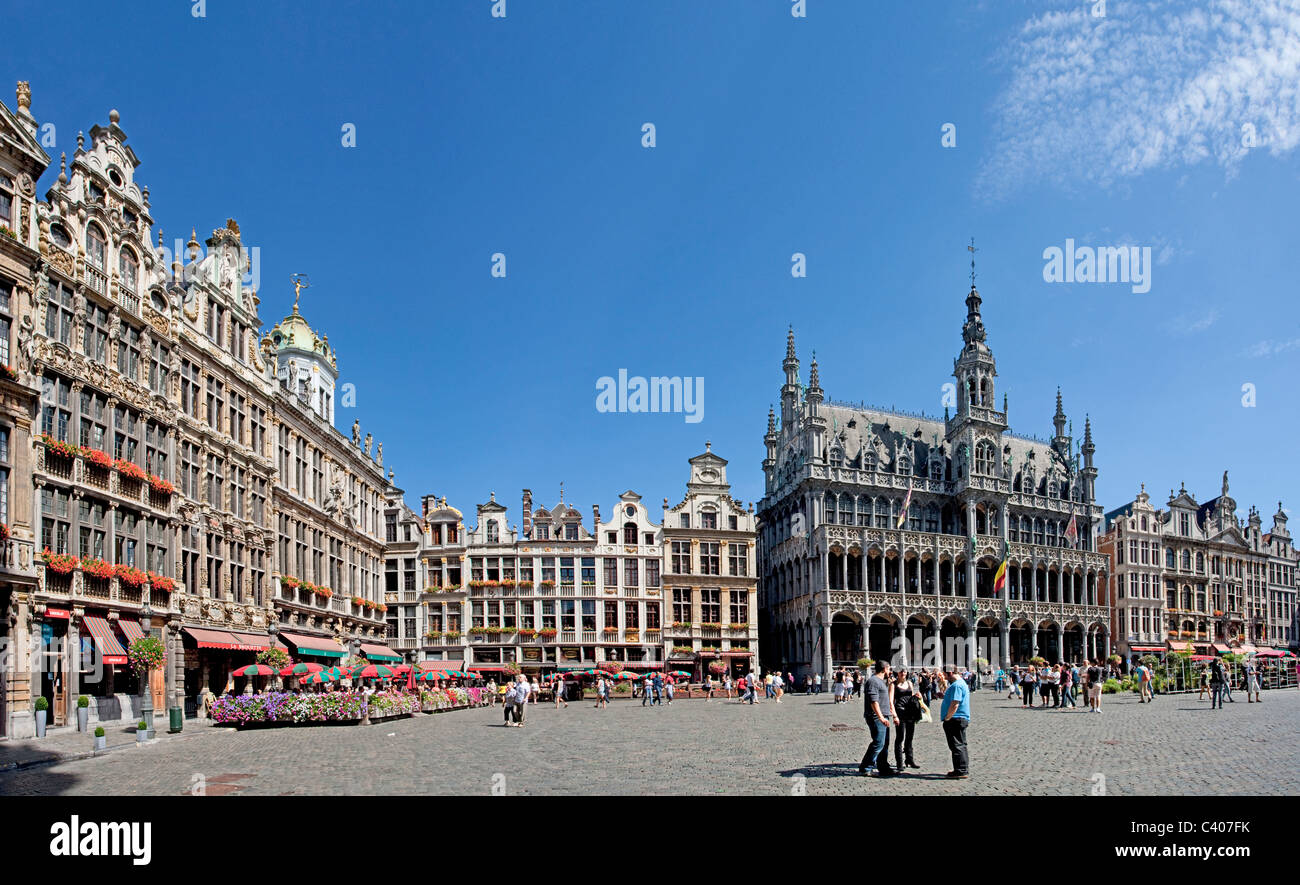 Belgien, Europa, Bruxelles, Brüssel, La Grand Place, Grote Markt, UNESCO, Weltkulturerbe, Rathaus, Ort, tourist Stockfoto