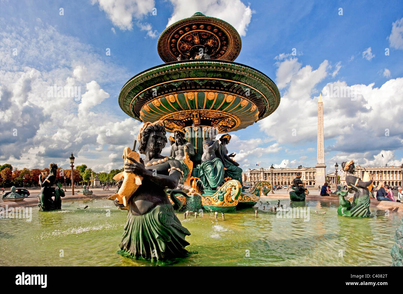 Frankreich, Europa, Paris, Place De La Concorde, Obelisk, Tourist, legen, gut, Meerjungfrau, Kunststoff Stockfoto