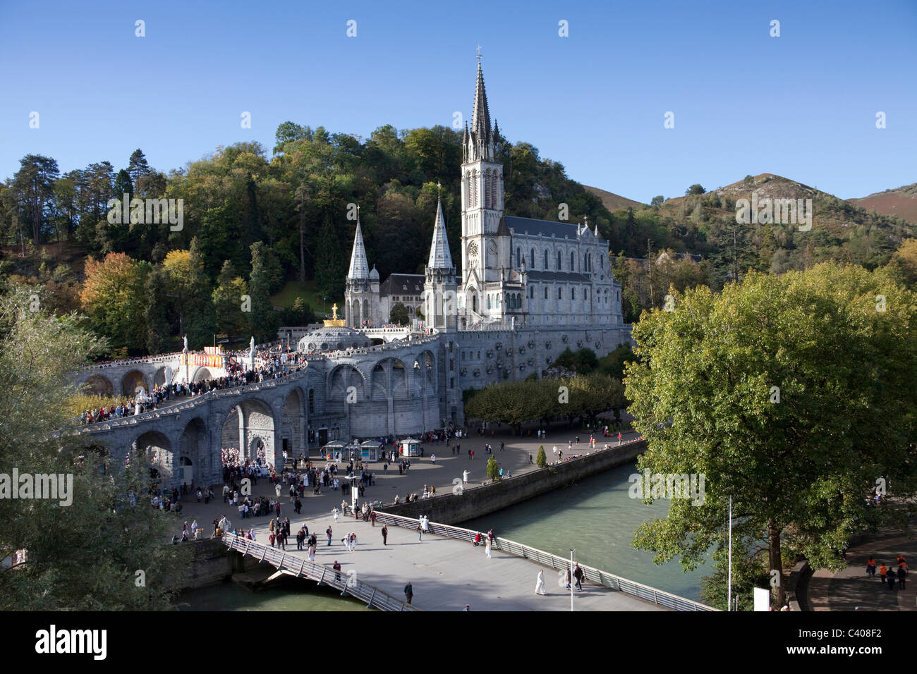 Frankreich, Europa, Lourdes, Pyrenäen, Religion, Ort der Wallfahrt, Kirche, Basilika, religion Stockfoto