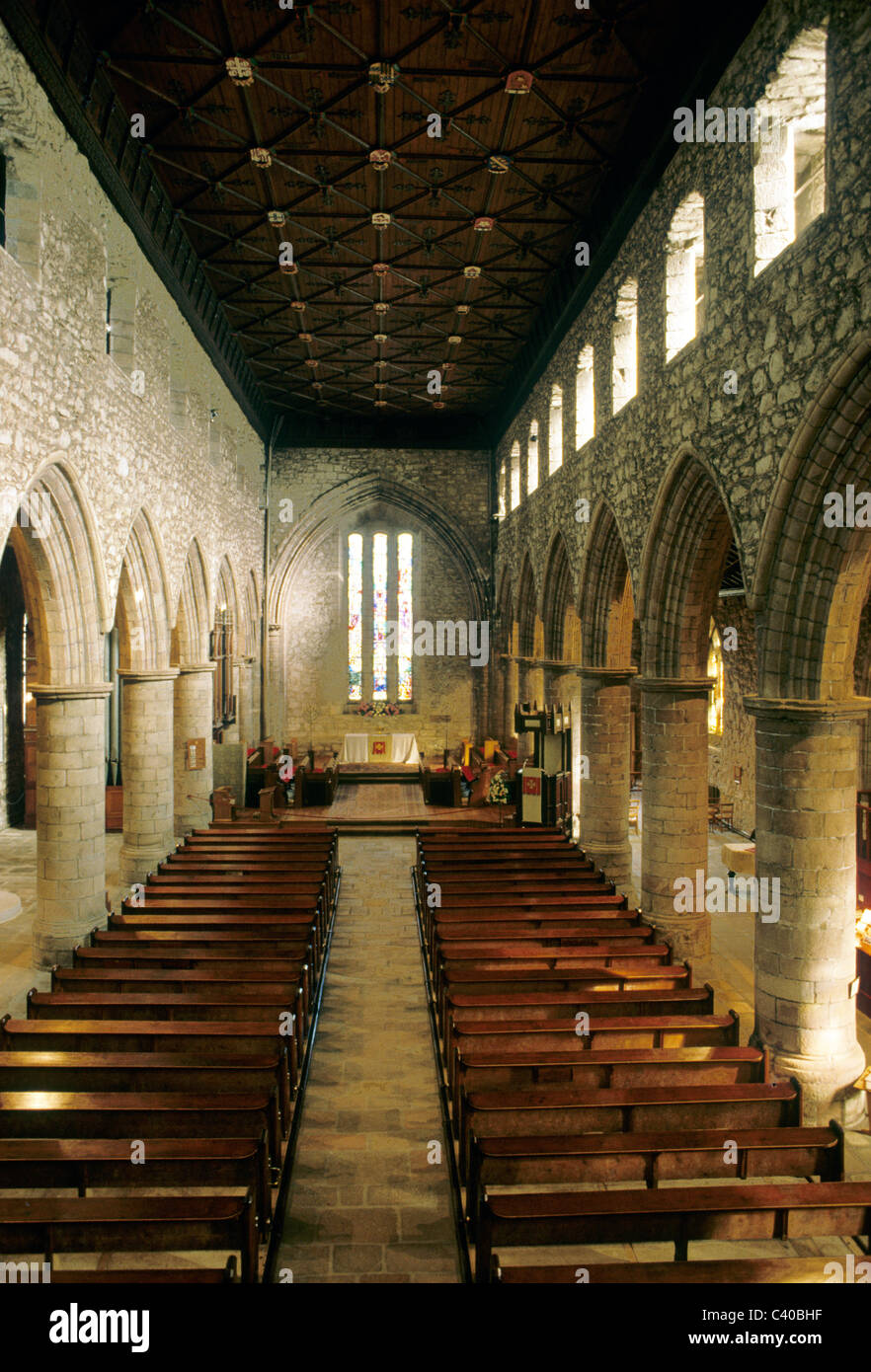 Old Aberdeen, St. Machar Kathedrale, innen, Schottland schottischen Kathedralen Innenräume UK Kirchenschiff mittelalterliche gotische Architektur Stockfoto