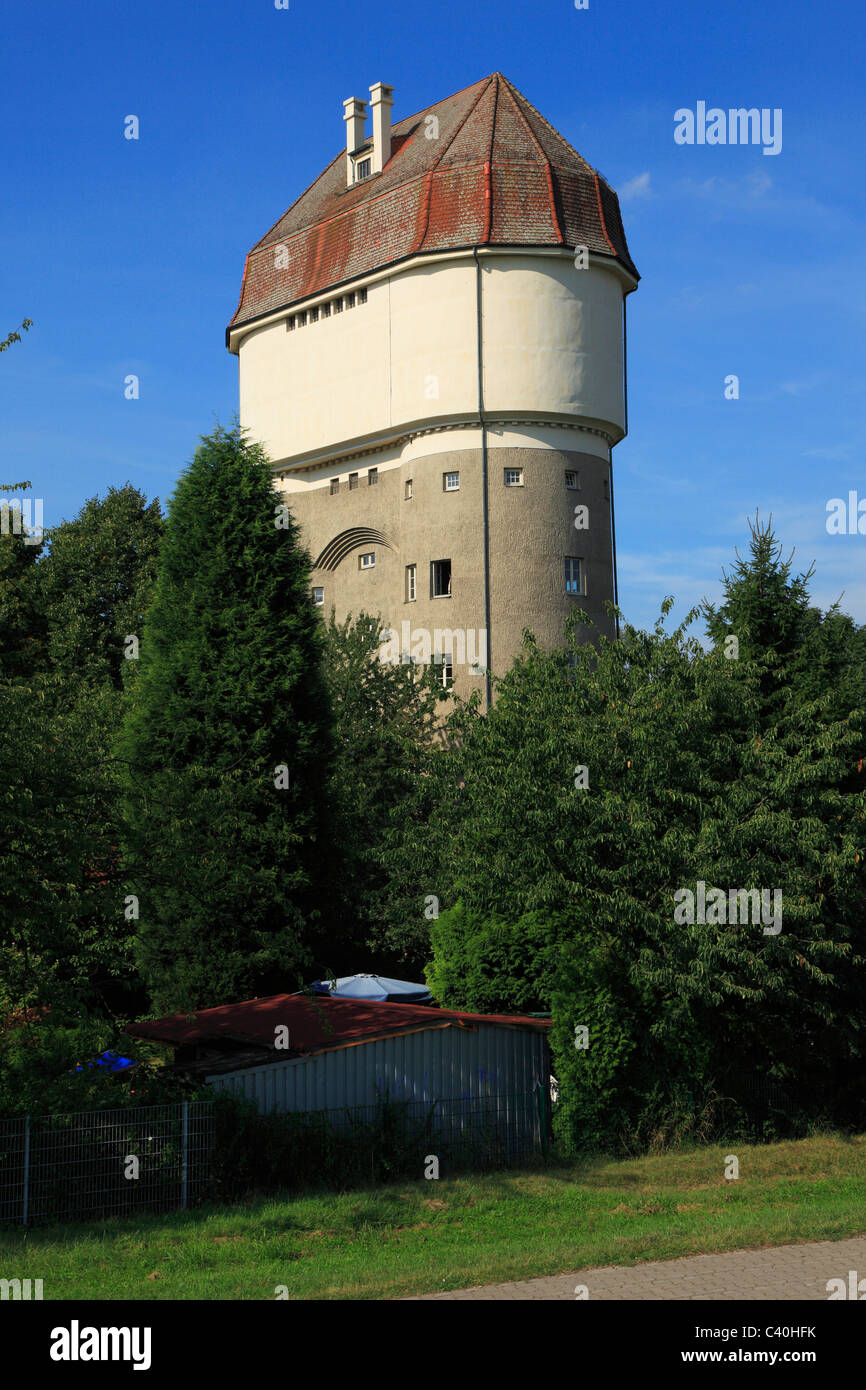 Rheines Wiese, Friemersheim, Wasser Turm, Duisburg-Rheinhausen, Rhein, Niederrhein, Ruhr Area, North Rhine-Westphalia, Germany, E Stockfoto