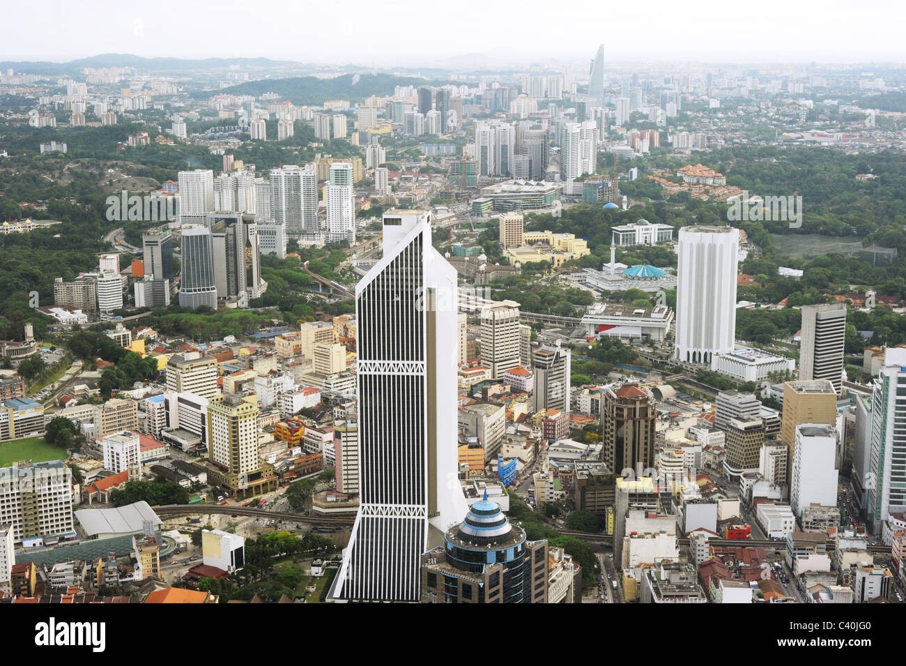 Luftaufnahme von Kuala Lumpur aus Kuala Lumpur Tower Stockfoto