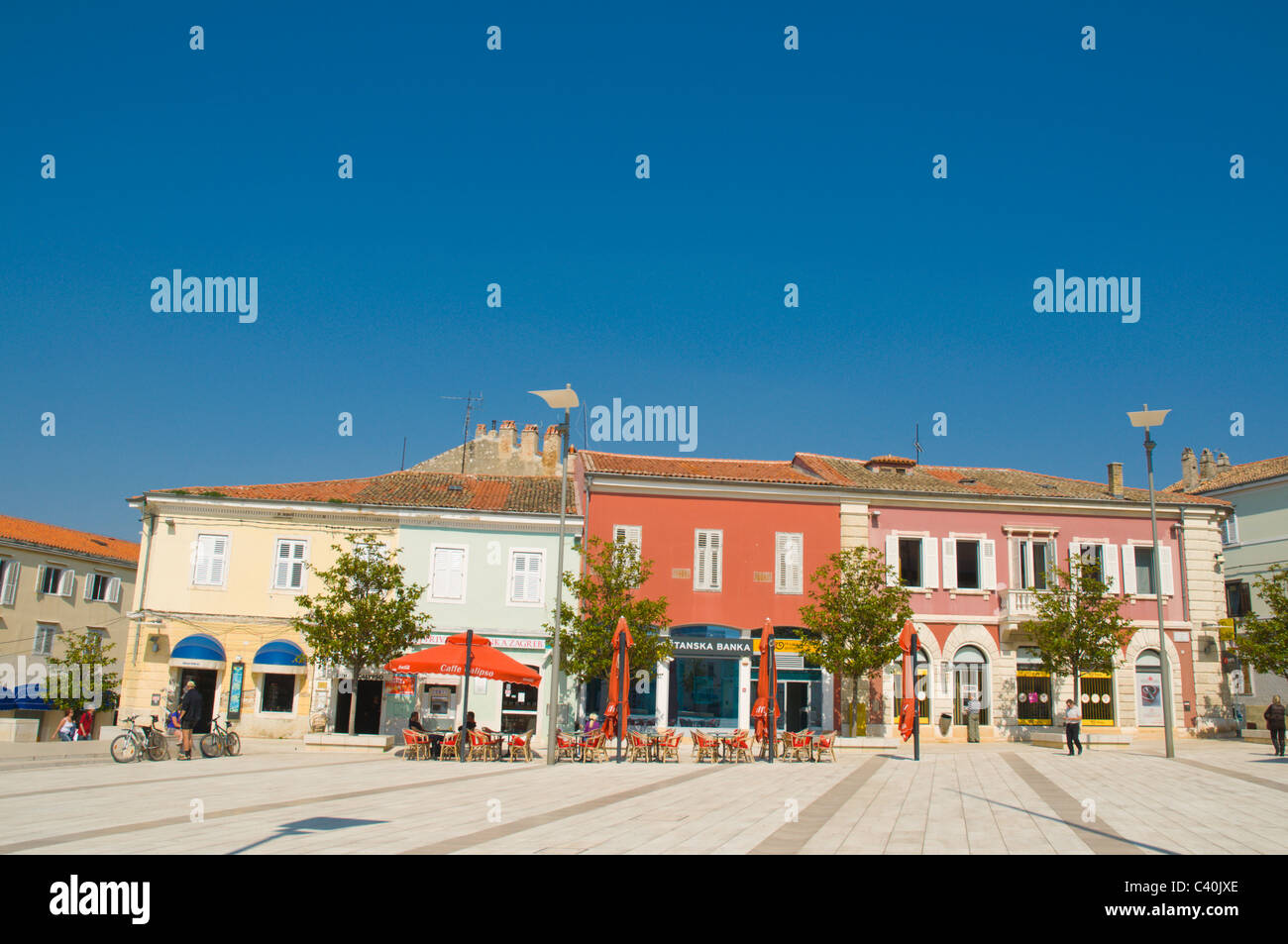 Trg Slobode quadratische Porec Istrien Kroatien Europa Stockfoto