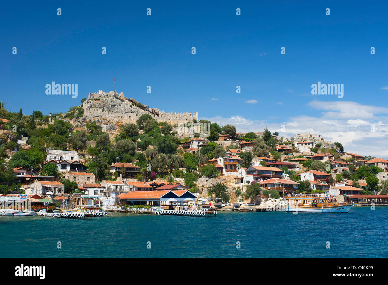 Türkisch, Riviera, Simena, Schloss, Lykien, Südküste, Türkei, Meer Stockfoto