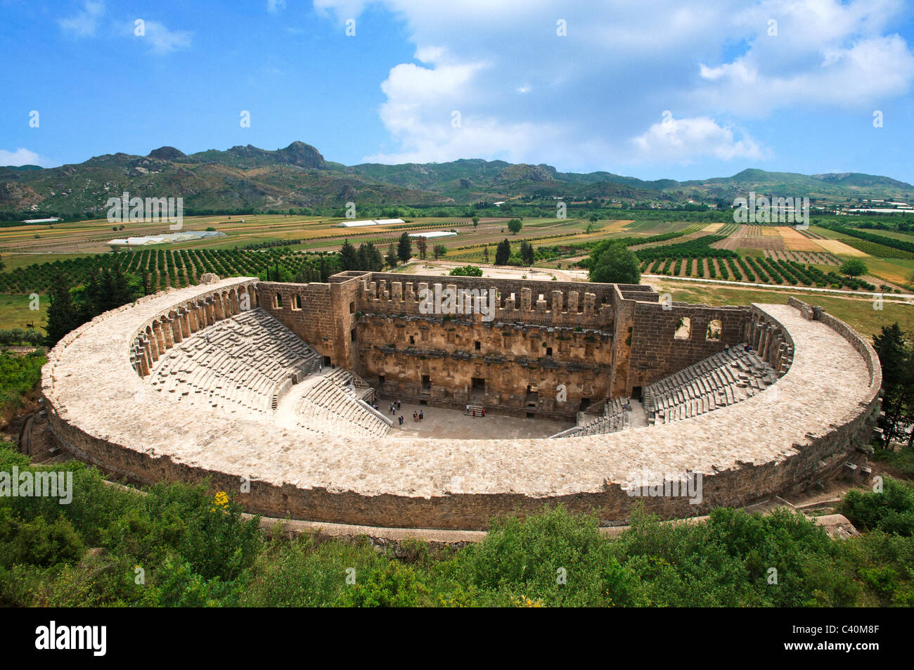 Türkische Riviera, Theater, Amphitheater von Aspendos, Türkei Stockfoto