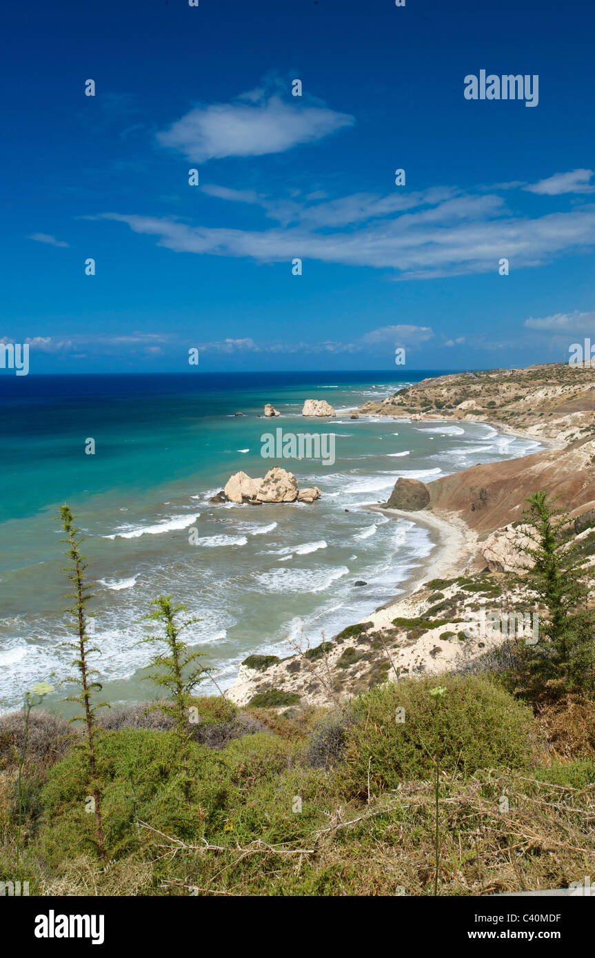 Süd-Zypern, Zypern, Europa, Insel, Insel, Mittelmeer, Europa, europäisch, Petra Tou Romiou, Felsen, Klippe, Aphrodite, Aphr Stockfoto Süd-Zypern, Zypern, Europa, Insel, Insel, Mittelmeer, Europa, europäisch, Petra Tou Romiou, Felsen, Klippe, Aphrodite, Aphr Stockfoto