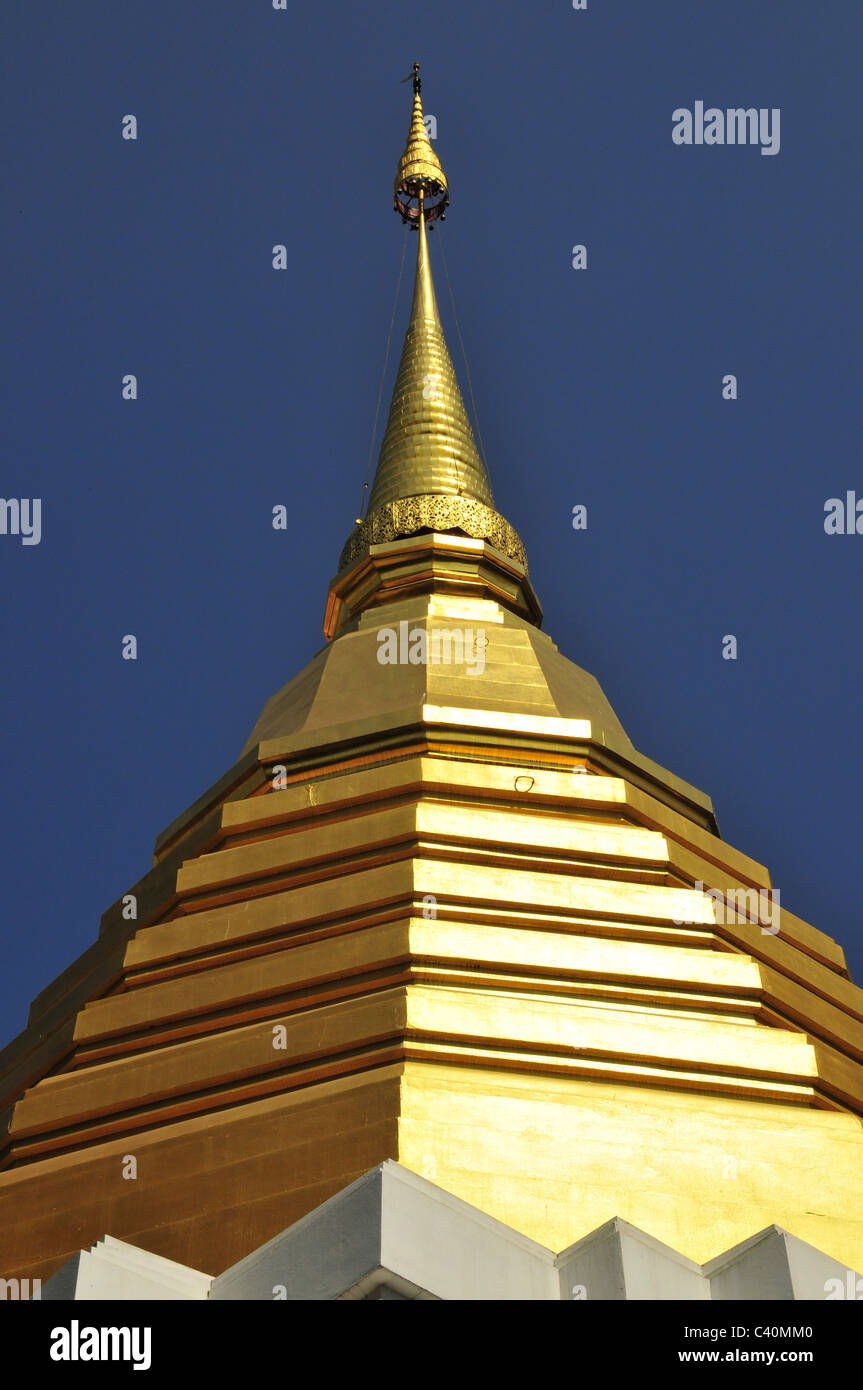 Architektur, Asien, Buddhismus, Chiang Mai, Pagode, sakrale Bau, Tempel, Tempel Anordnung, Thailand, Wat, dass Kham Stockfoto