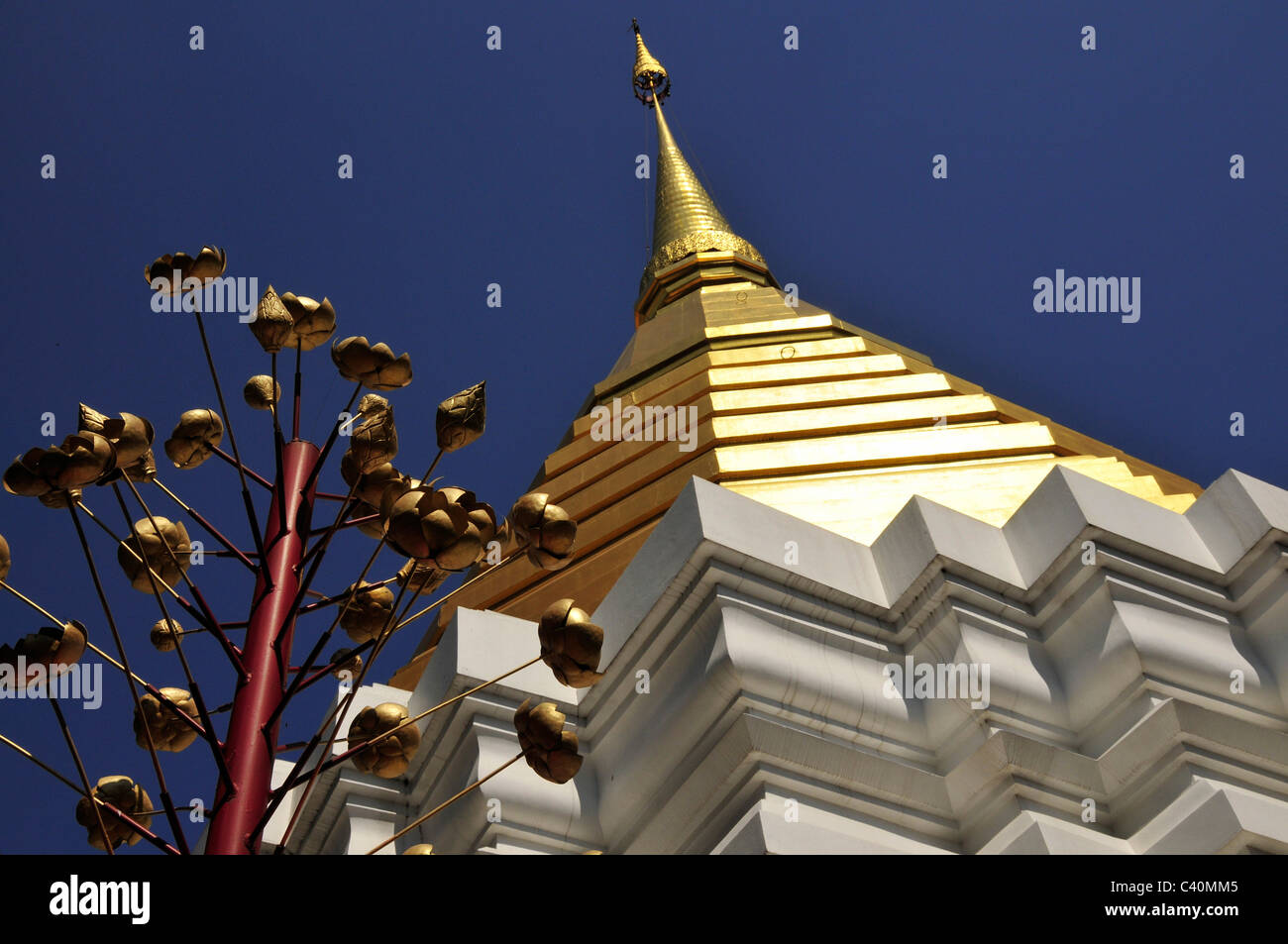 Architektur, Asien, Buddhismus, Chiang Mai, Pagode, sakrale Bau, Tempel, Tempel Anordnung, Thailand, Wat, dass Kham Stockfoto